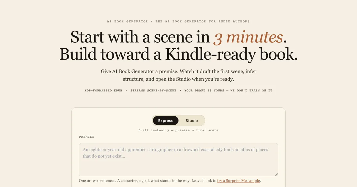 Preview of AI Book Generator