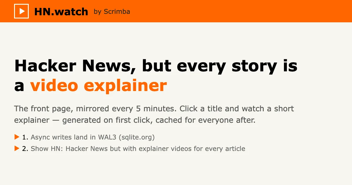 Preview of HN.watch