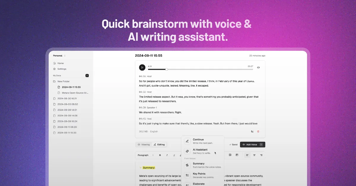 Preview of VoiceTaking