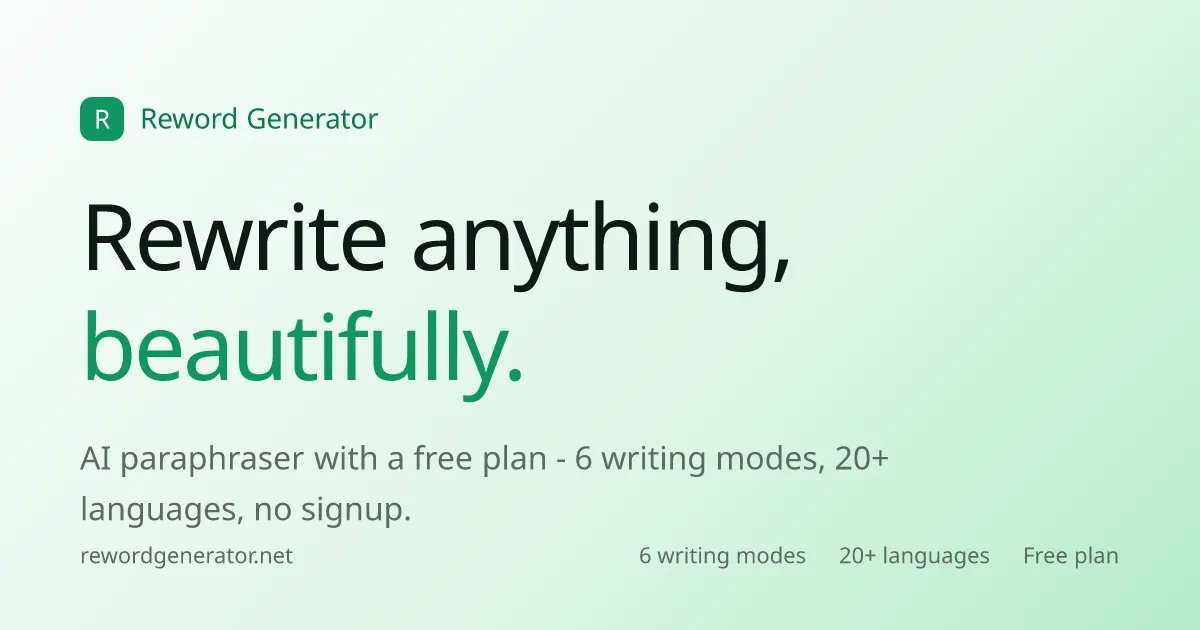 Preview of Reword Generator