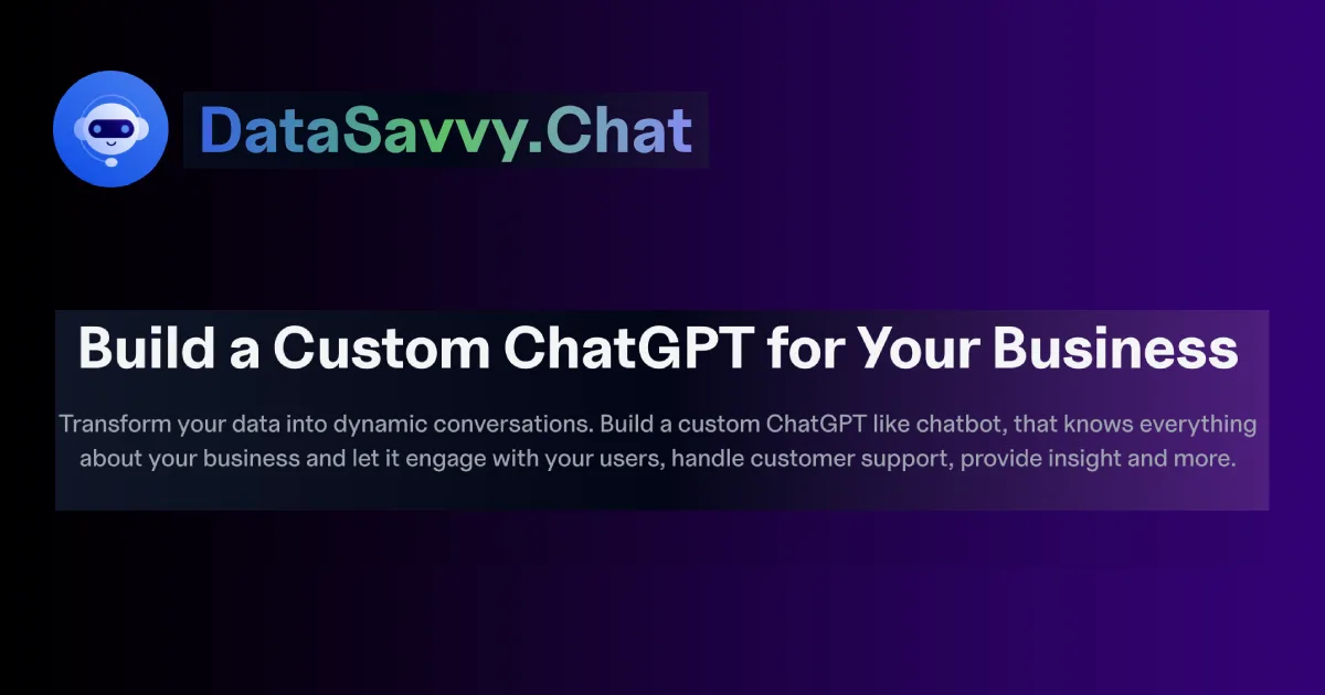 Preview of DataSavvy.chat