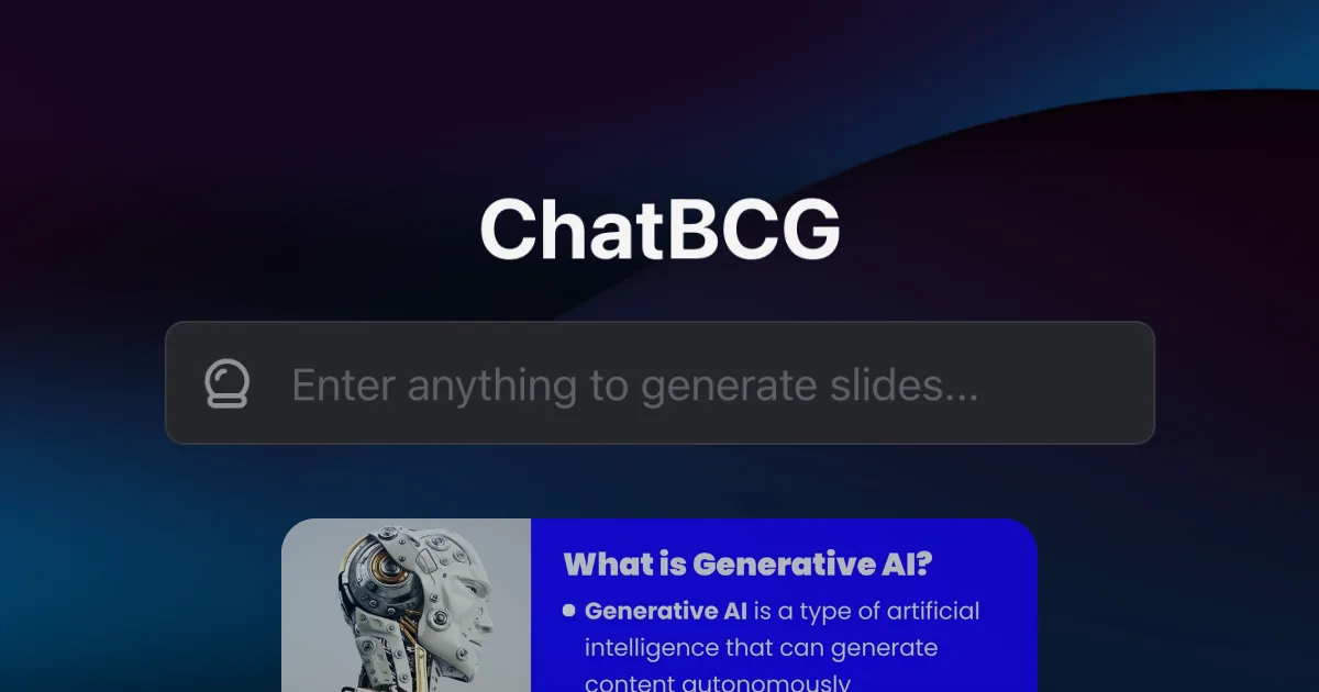 Preview of ChatBA: Generative AI for Slides ✨