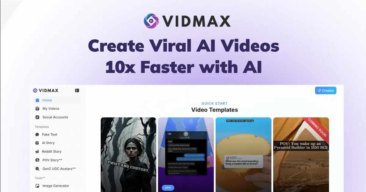 Preview of VidMax AI