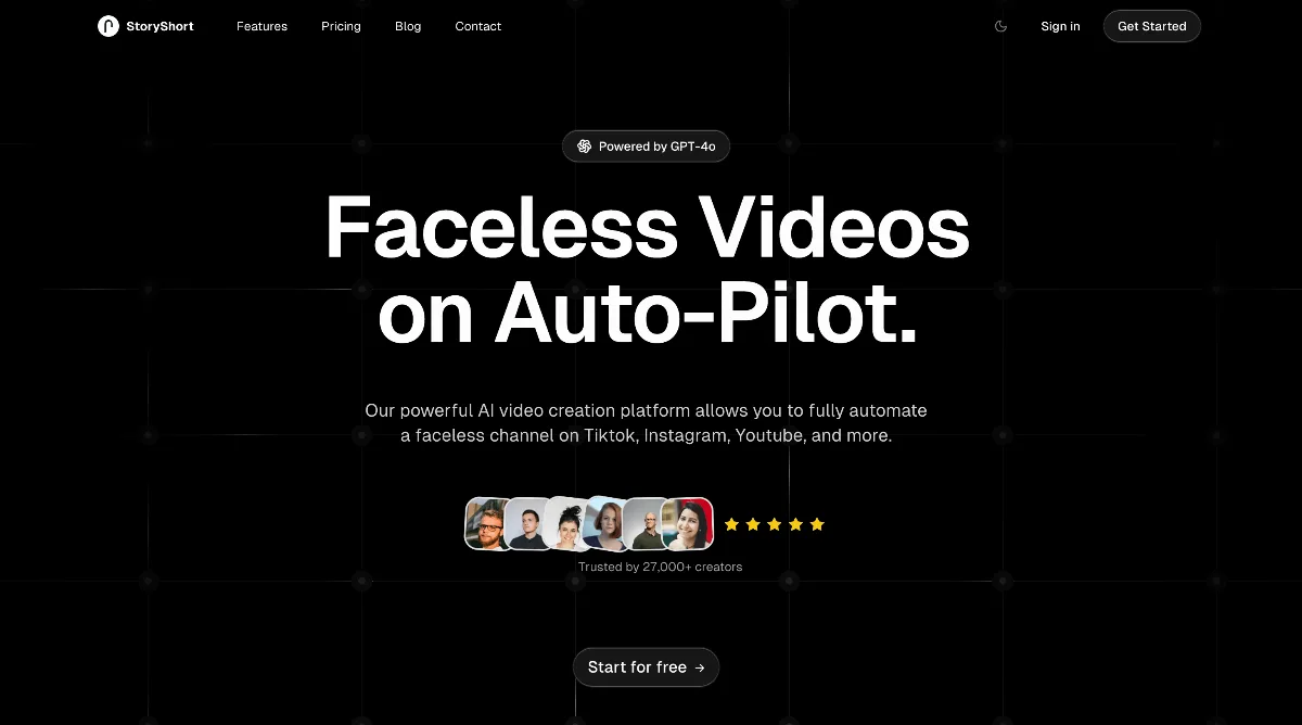 Preview of StoryShort AI