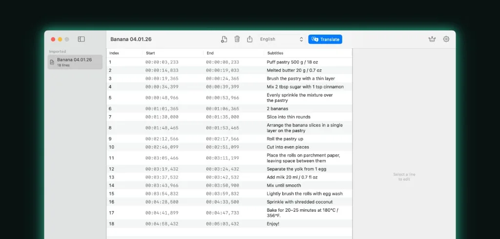 Preview of Subtitle Translator