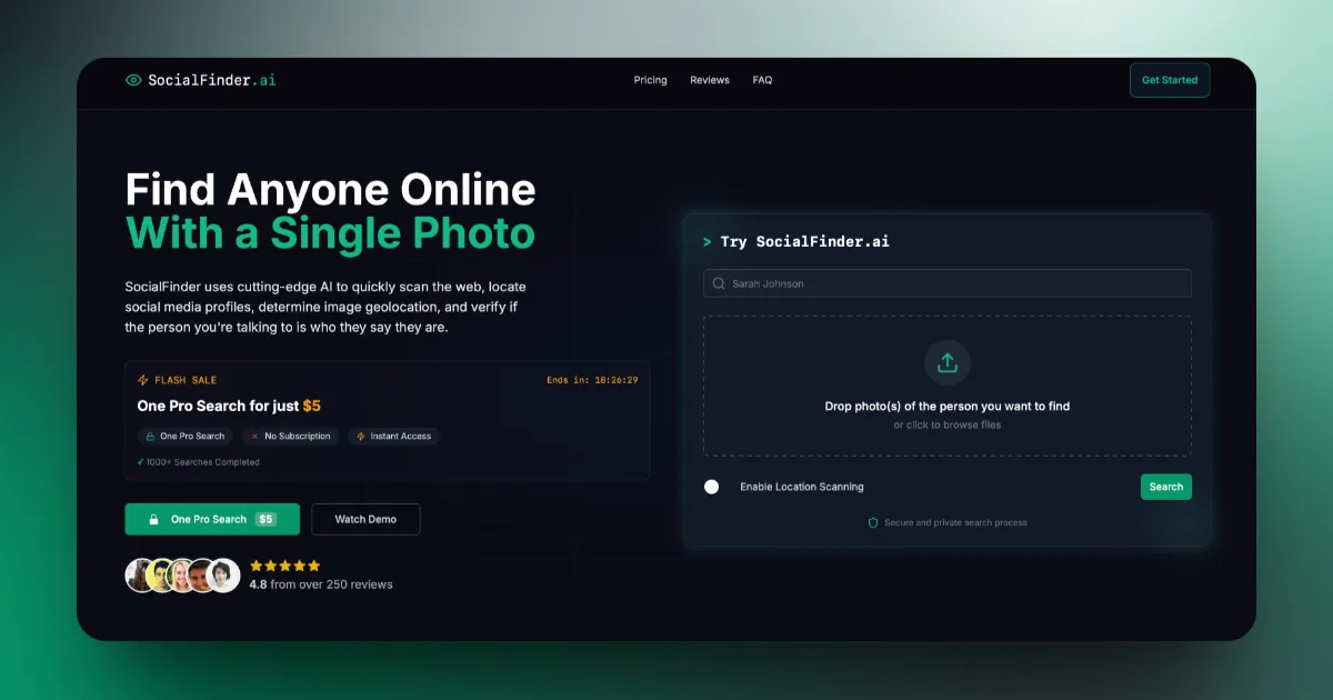 Preview of SocialFinder.ai