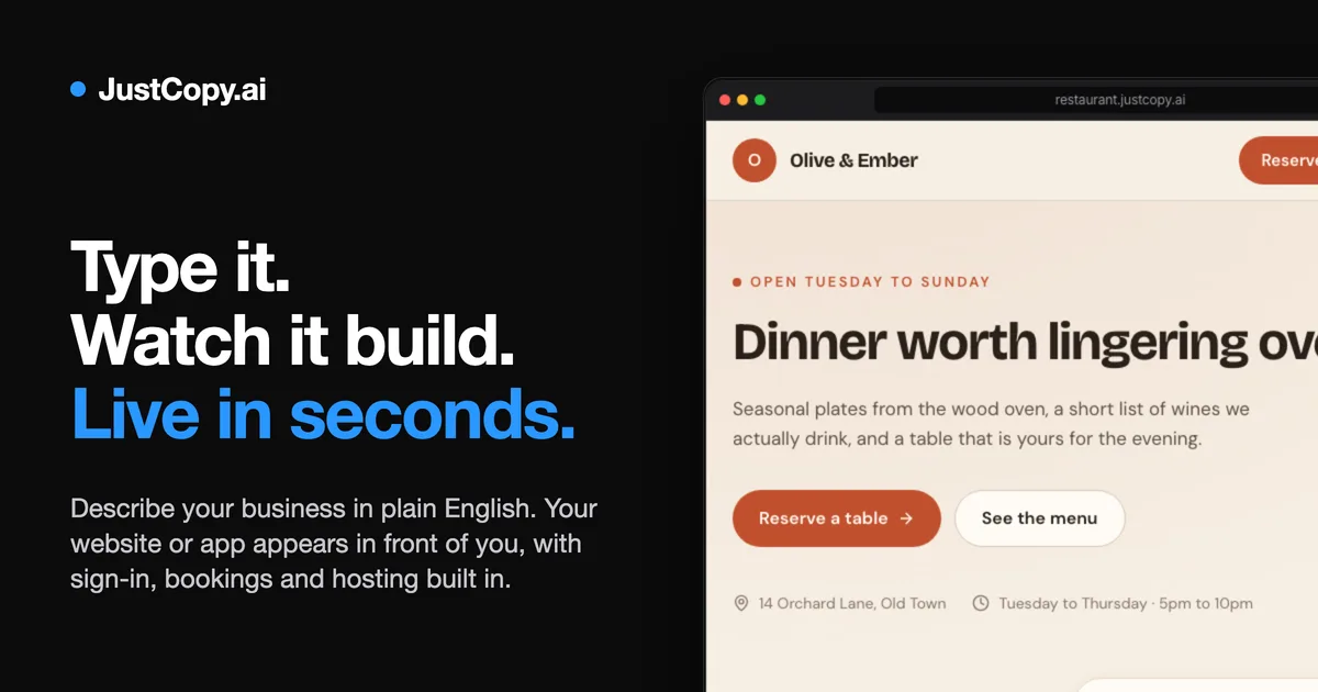 Preview of JustCopy.ai